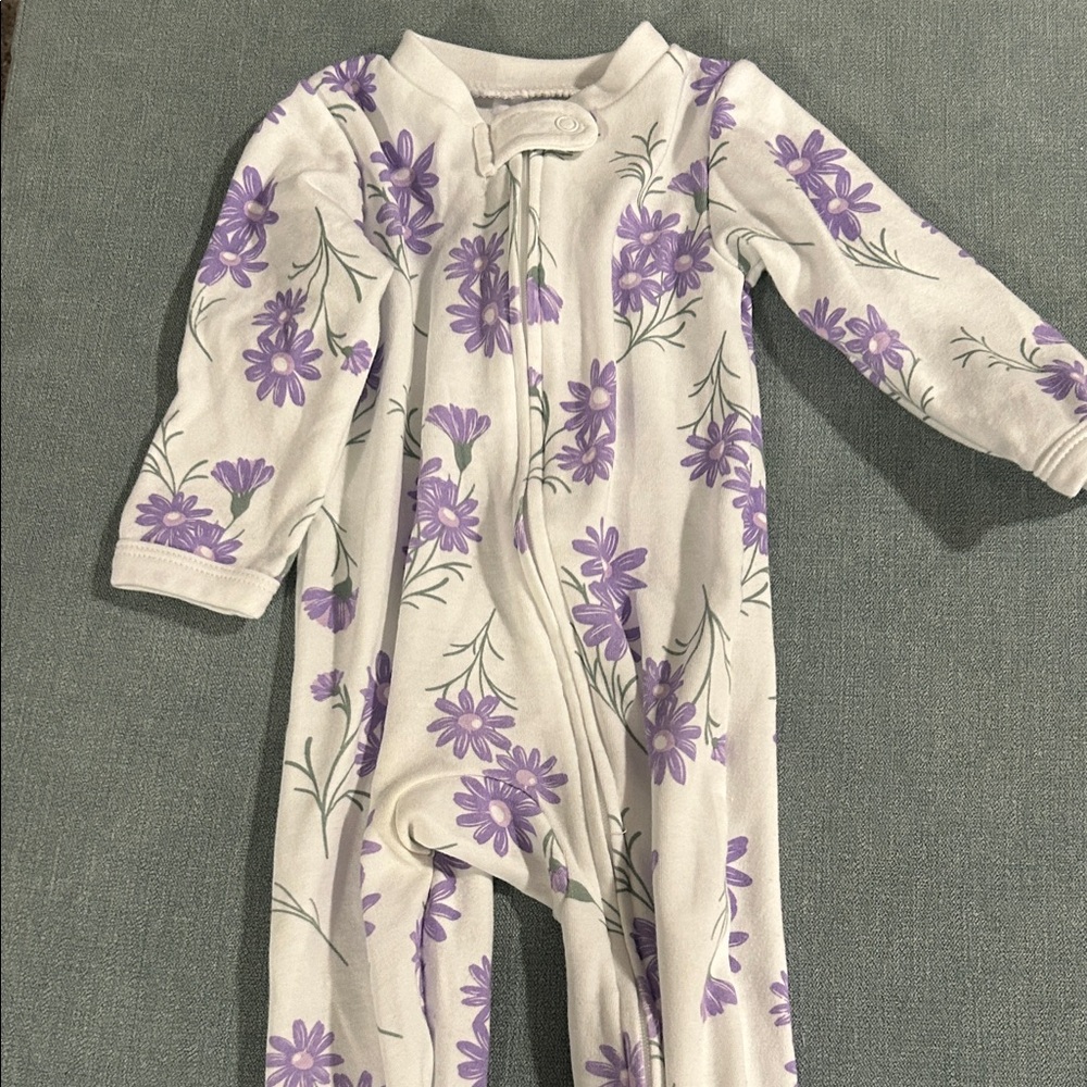 Charming Lavender Floral Kids Footie